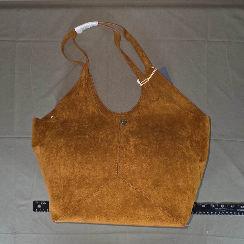 Universal Thread Brown Faux Suede Tote Bag Hobo Shoulder Purse PID-YPRL6W NEW